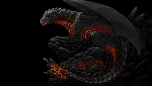 Black Scary Dragon Wallpaper