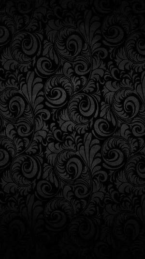 Black Spiral Leaves Design Phone Wallpaper