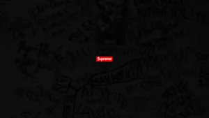Black Supreme Red Logo Wallpaper