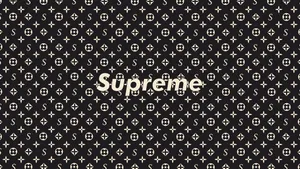 Black Supreme With Classic Monogram Logo Wallpaper