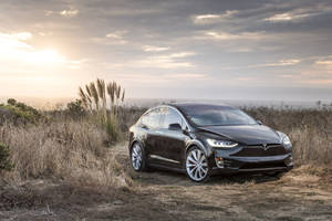 Black Tesla Model X Wallpaper