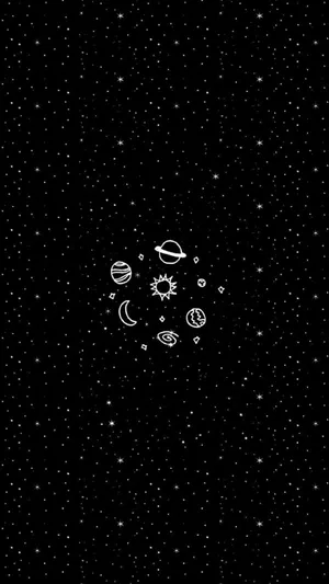 Black Trippy Space Logos Wallpaper