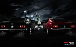 Black Vs Red Mustang Hd Race Wallpaper
