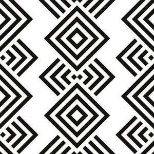 Black White Aztec Pattern Wallpaper