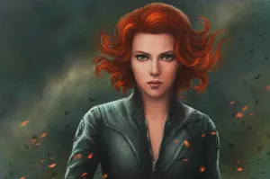 Black Widow Orange Hair Fanart Wallpaper