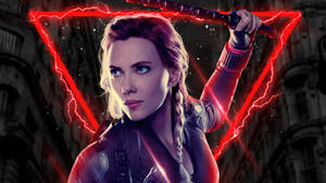 Black Widow Red Neon Light Wallpaper