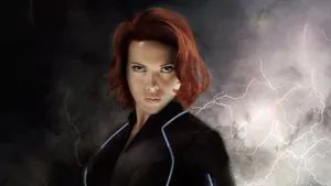 Black Widow With Lightning Effects 4k Wallpaper