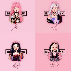 Blackpink Anime Girls With Four Shades Wallpaper