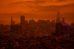 Blade Runner Cityscape In Stunning Neon Lights Wallpaper