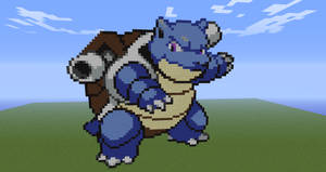 Blastoise Swims Its Way Through The Minecraft World! Wallpaper