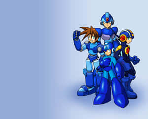 Blaze Into Action With Mega Man Wallpaper
