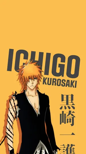 Bleach Iphone Ichigo Kurosaki Yellow Background Wallpaper