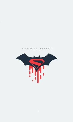 Bleeding Superman Vs Batman Logo Iphone Wallpaper