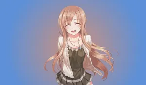 Blonde Girl Anime Cute Laptop Wallpaper