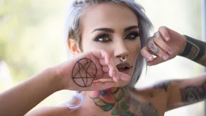 Blonde Girl With Tattoo Wallpaper