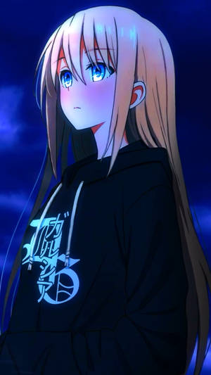 Blonde Tomboy Anime Girl In Hoodie Wallpaper