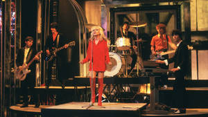 Blondie Debbie Harry Singing Concert 1970s Photo Wallpaper