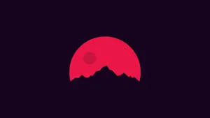 Blood Red Moon Minimalist Laptop Art Wallpaper