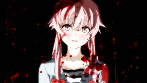 Blood-soaked Yuno Gasai Wallpaper