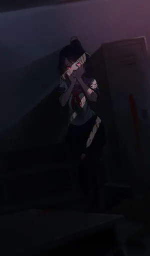 Bloody Ayano Aishi In Yandere Simulator Action Scene. Wallpaper