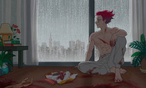 Bloody Hisoka In Rainy Day Wallpaper