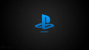 Blue 4k Ps4 Logo Over Black Background Wallpaper