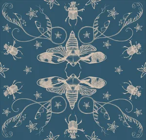 Blue Aesthetic Cicada Wallpaper