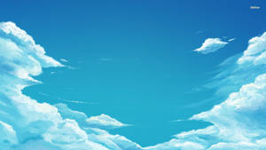 Blue Aesthetic Cloud Painting Wallpaper