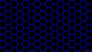 Blue And Black Hexagonal Pattern Wallpaper