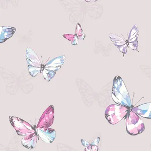 Blue And Cute Pink Butterfly Colors Wallpaper