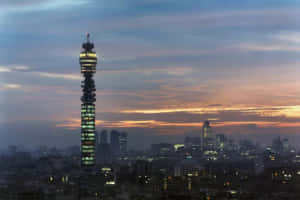 Blue And Orange Sunset Bt Tower Wallpaper