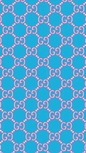 Blue And Pink Gucci Pattern Wallpaper