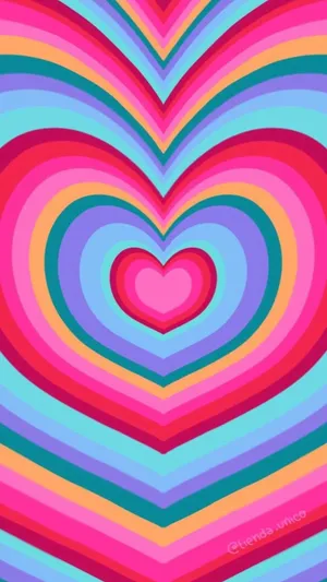 Blue And Pink Wildflower Heart Wallpaper