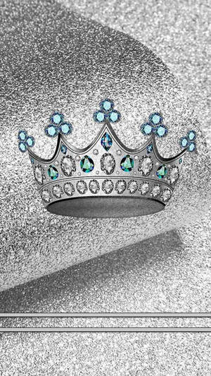 Blue And Silver King And Queen Crown Wallpaper