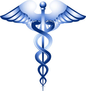 Blue And White Medical Hermes Staff Symbol Wallpaper