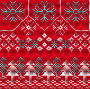 Blue And White Snowflakes Red Knit Sweater Wallpaper