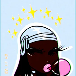 Blue Baddie Vector Art Wallpaper