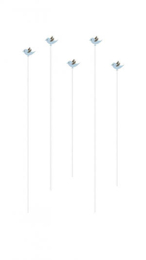 Blue Birds White Minimalist Aesthetic Wallpaper