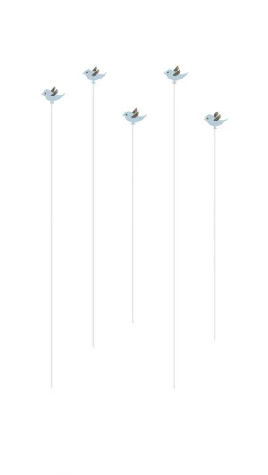 Blue Birds White Minimalist Aesthetic Wallpaper