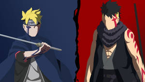 Blue Boruto And Red Kawaki Wallpaper