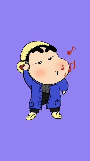 Blue Coat Shin Chan Cartoon Wallpaper