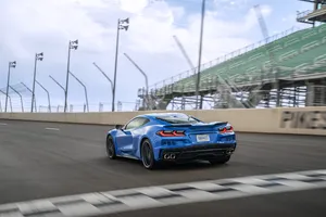 Blue_ Corvette_ C8_ Racing_ On_ Track.jpg Wallpaper