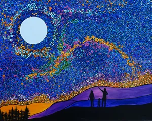 Blue Cosmos Artwork Wallpaper