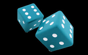 Blue Dice Black Background Wallpaper