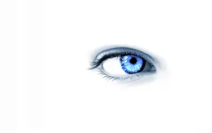 Blue Eye On Cool White Wallpaper