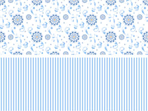 Blue Floral Striped Pattern Wallpaper