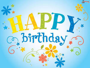 Blue Floral Yellow Birthday Background Wallpaper