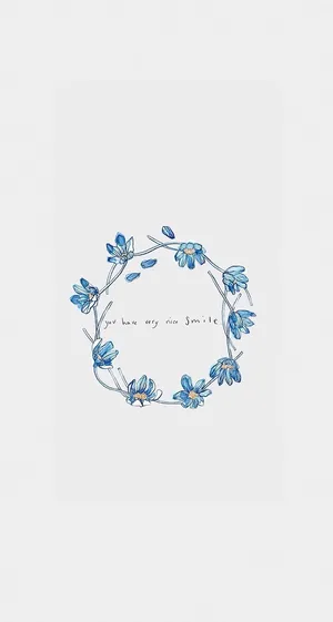 Blue Flower Crown Simple Iphone Wallpaper