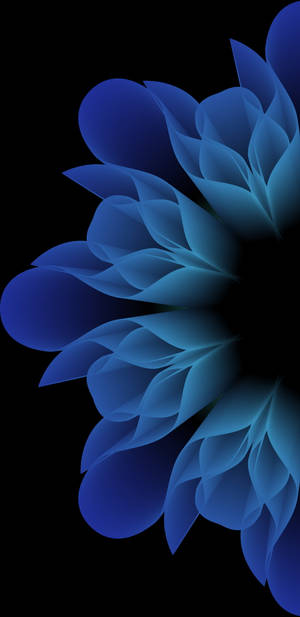 Blue Flower Mobile Digital Art Wallpaper