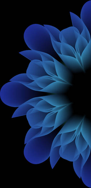 Blue Flower Waves 2k Amoled Wallpaper